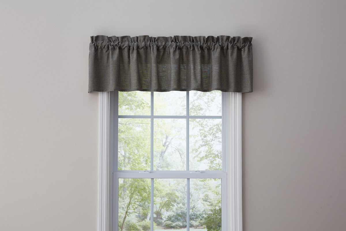 Black Check Hen Pecked Valance Set of 2 Park Designs