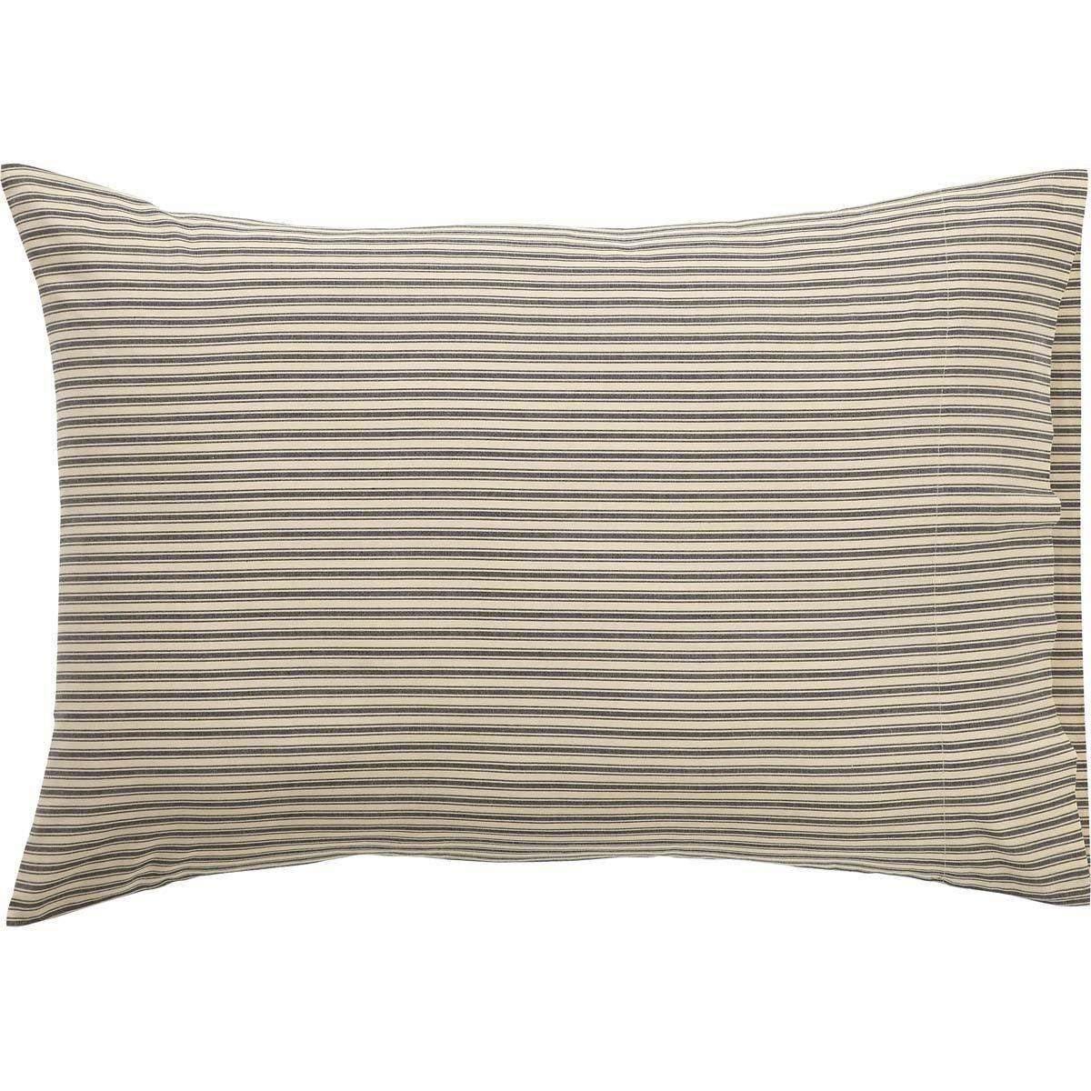 Kendra Stripe Black Standard Pillow Case Set of 2 21x30 VHC Brands - The Fox Decor
