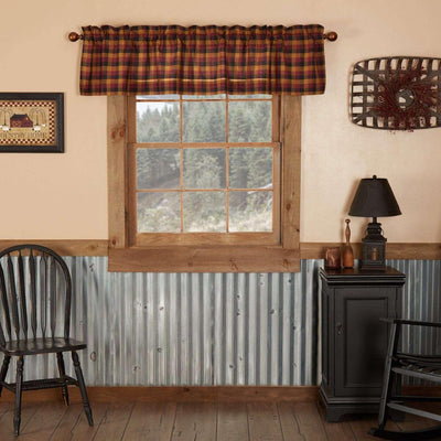 Heritage Farms Primitive Check Valance Curtain 16x72