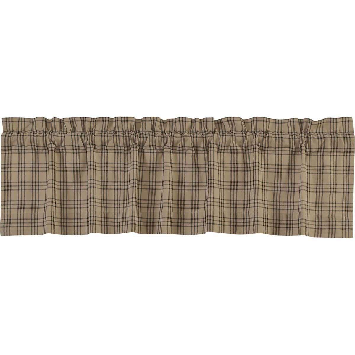 Sawyer Mill Charcoal Plaid Valance Curtain VHC Brands - The Fox Decor