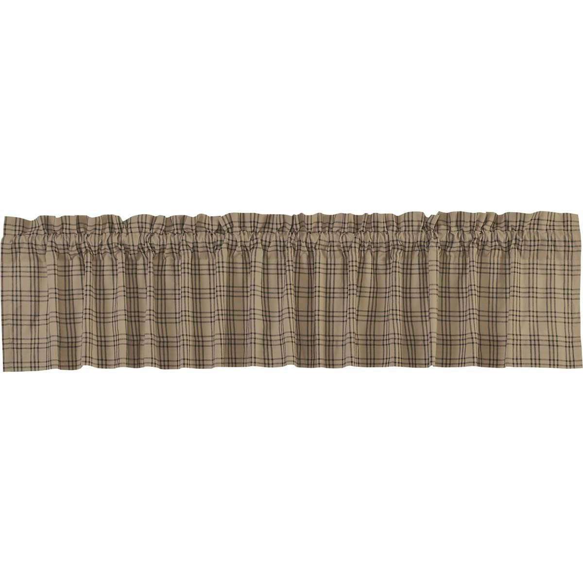 Sawyer Mill Charcoal Plaid Valance Curtain VHC Brands - The Fox Decor