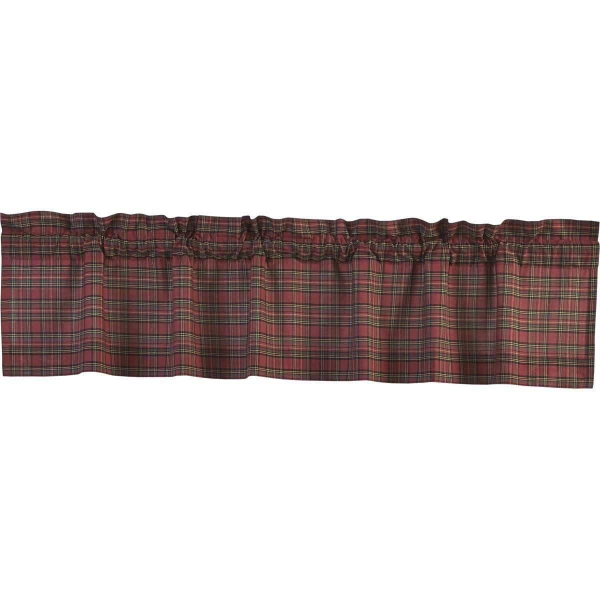 Tartan Red Plaid Valance Curtain 16x72 - The Fox Decor