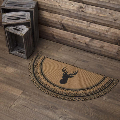Trophy Mount Jute Braided Rug Half Circle 16.5