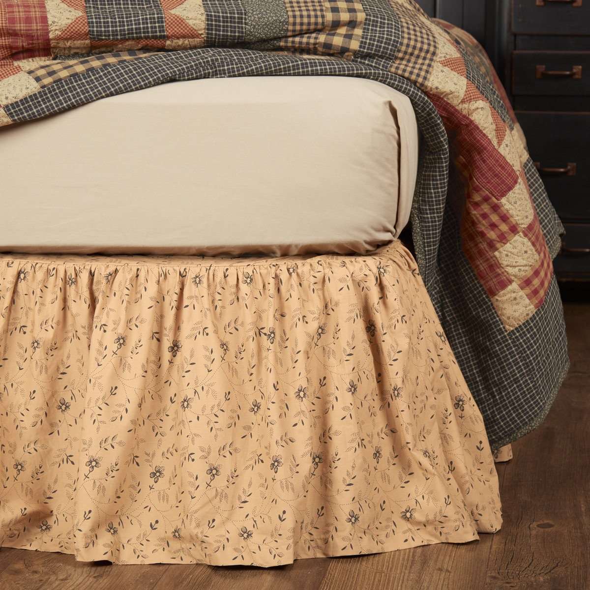 Maisie Bed Skirts Natural, Country Black VHC Brands - The Fox Decor