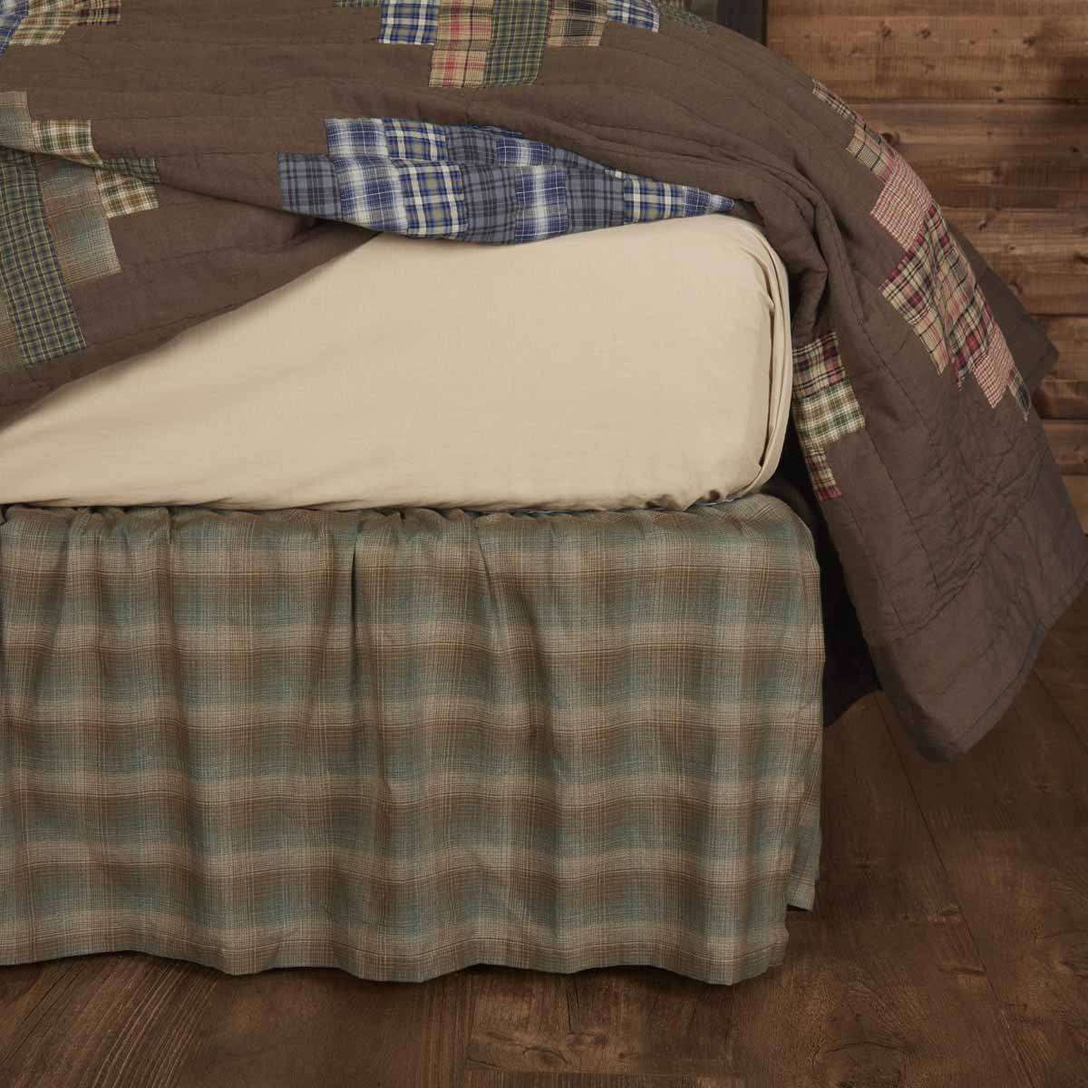 Seneca Bed Skirts Chocolate, Evergreen, Khaki VHC Brands - The Fox Decor