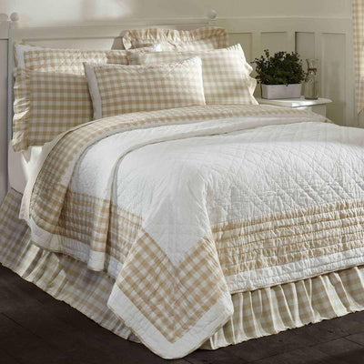 Annie Buffalo Tan Check Queen Quilt 90Wx90L VHC Brands