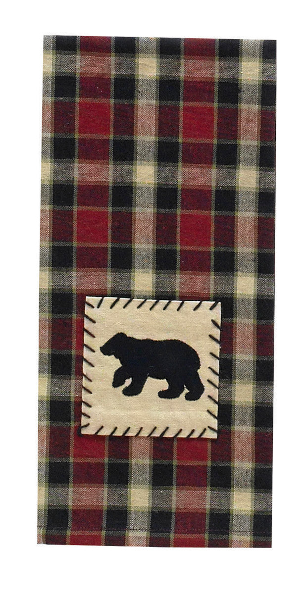 Concord Black Bear Applique Dishtowel - Set of 2 Park Designs