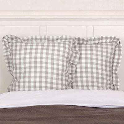 Annie Buffalo Grey Check Fabric Euro Sham 26x26 VHC Brands