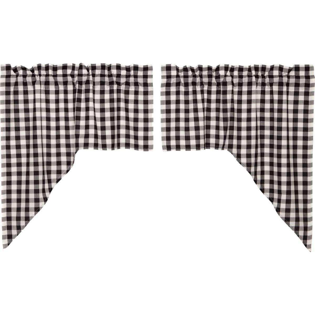 Annie Buffalo Black Check Swag Curtain Set of 2 36x36x16 - The Fox Decor