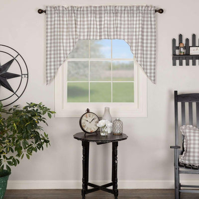 Annie Buffalo Grey Check Swag Curtain Set of 2 36x36x16