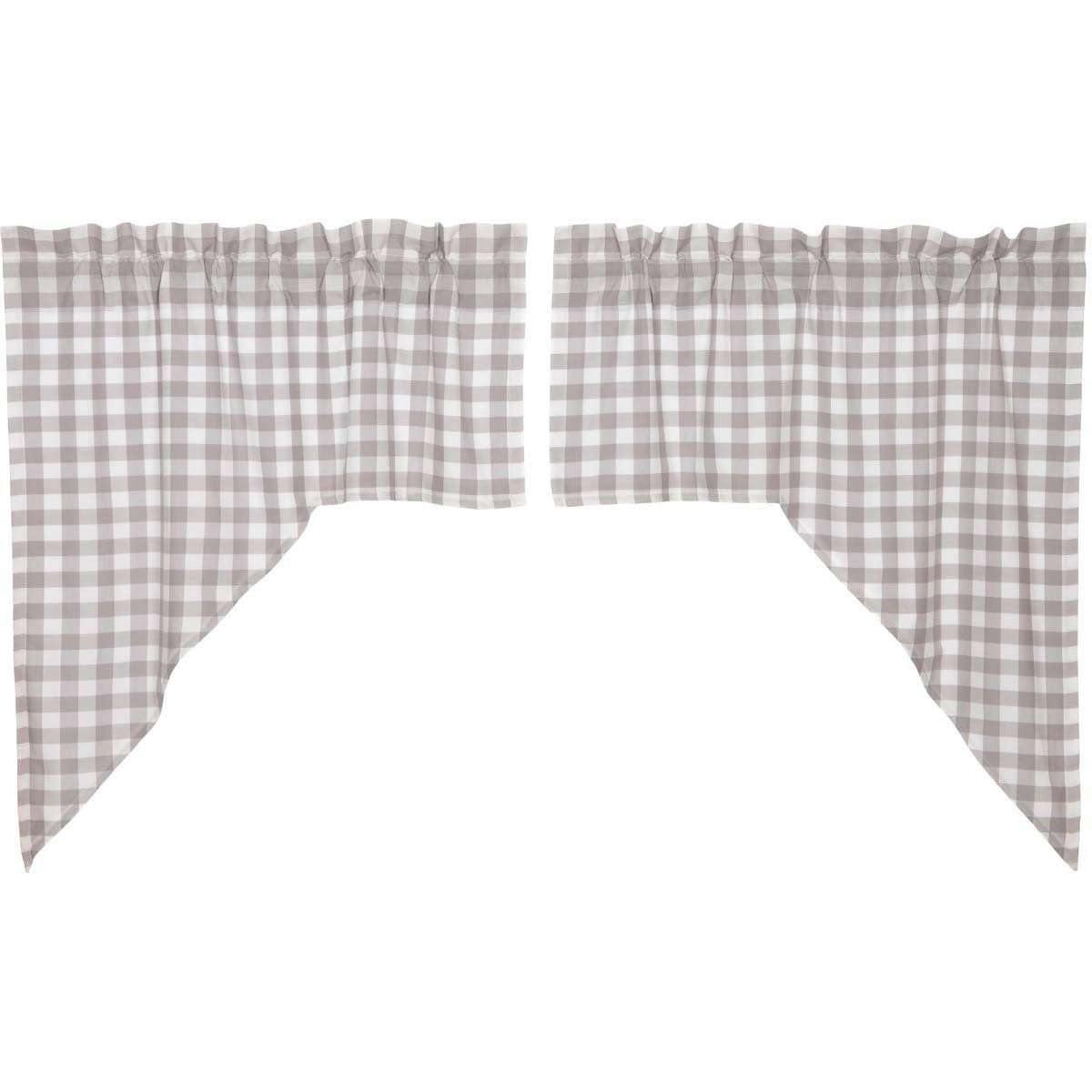 Annie Buffalo Grey Check Swag Curtain Set of 2 36x36x16 - The Fox Decor