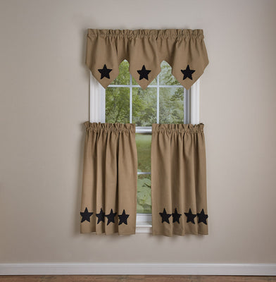 Taupe & Star Valance - Black Park Designs