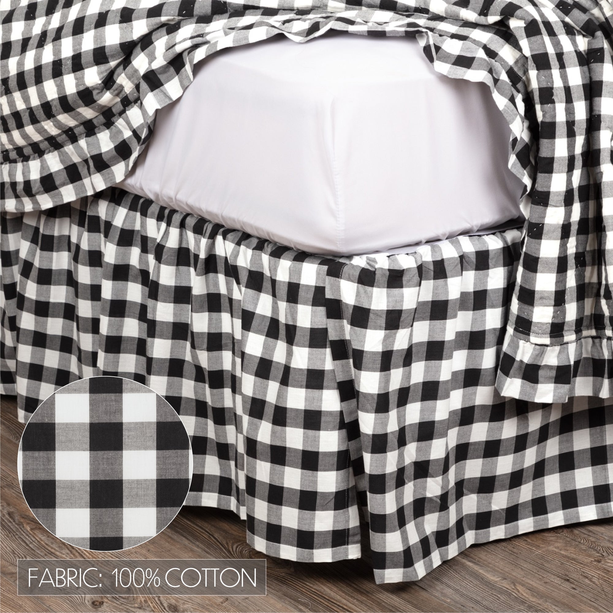 Annie Buffalo Black Check Bed Skirts VHC Brands
