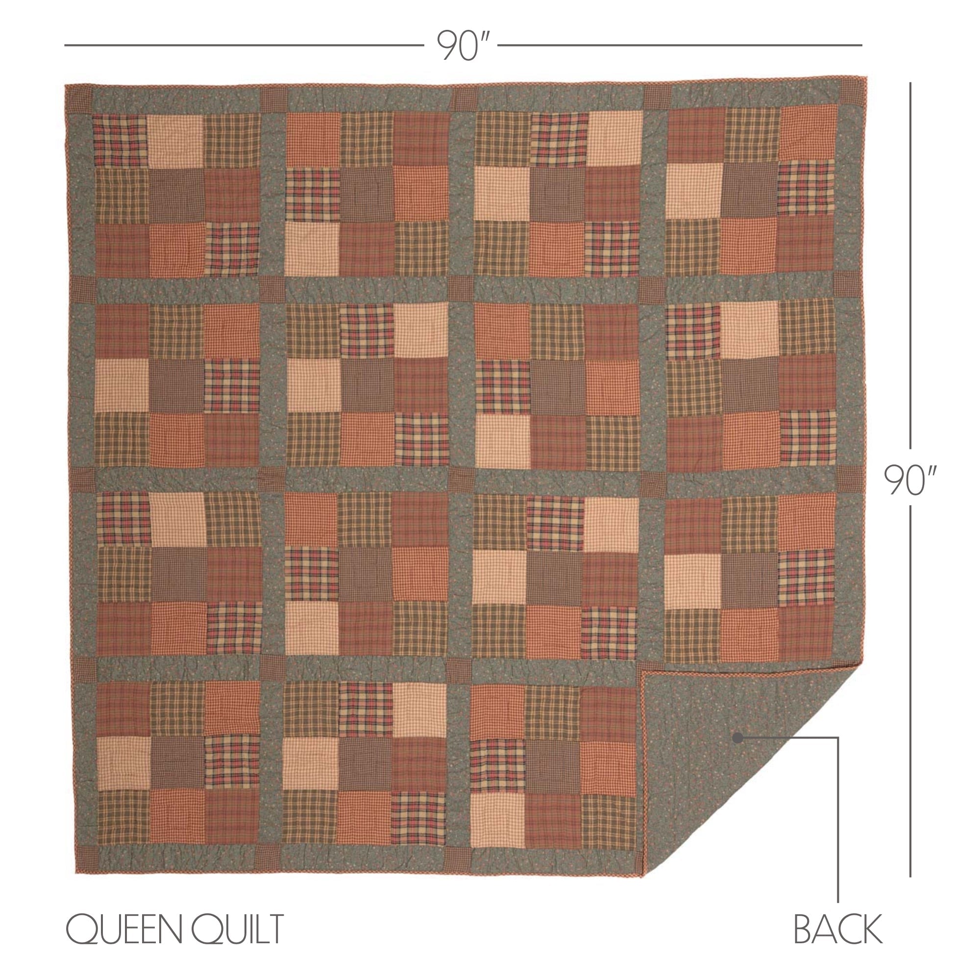 Crosswoods Queen Quilt 90Wx90L VHC Brands