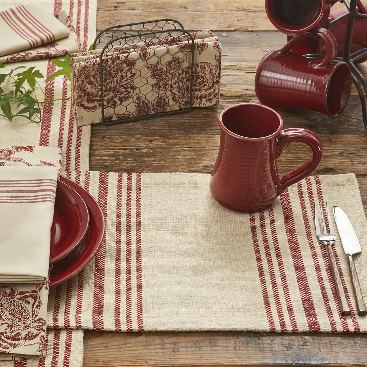 Rustic Stripe Placemats - Set Of 6 Park Designs