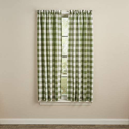 Wicklow Check Curtain Panels - Sage 72x63 Unlined Park Designs - The Fox Decor