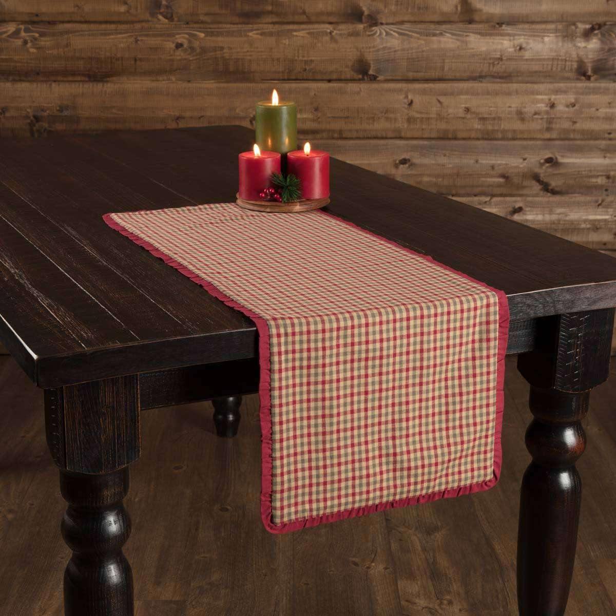 Jonathan Plaid Ruffled Runner 13x36 VHC Brands