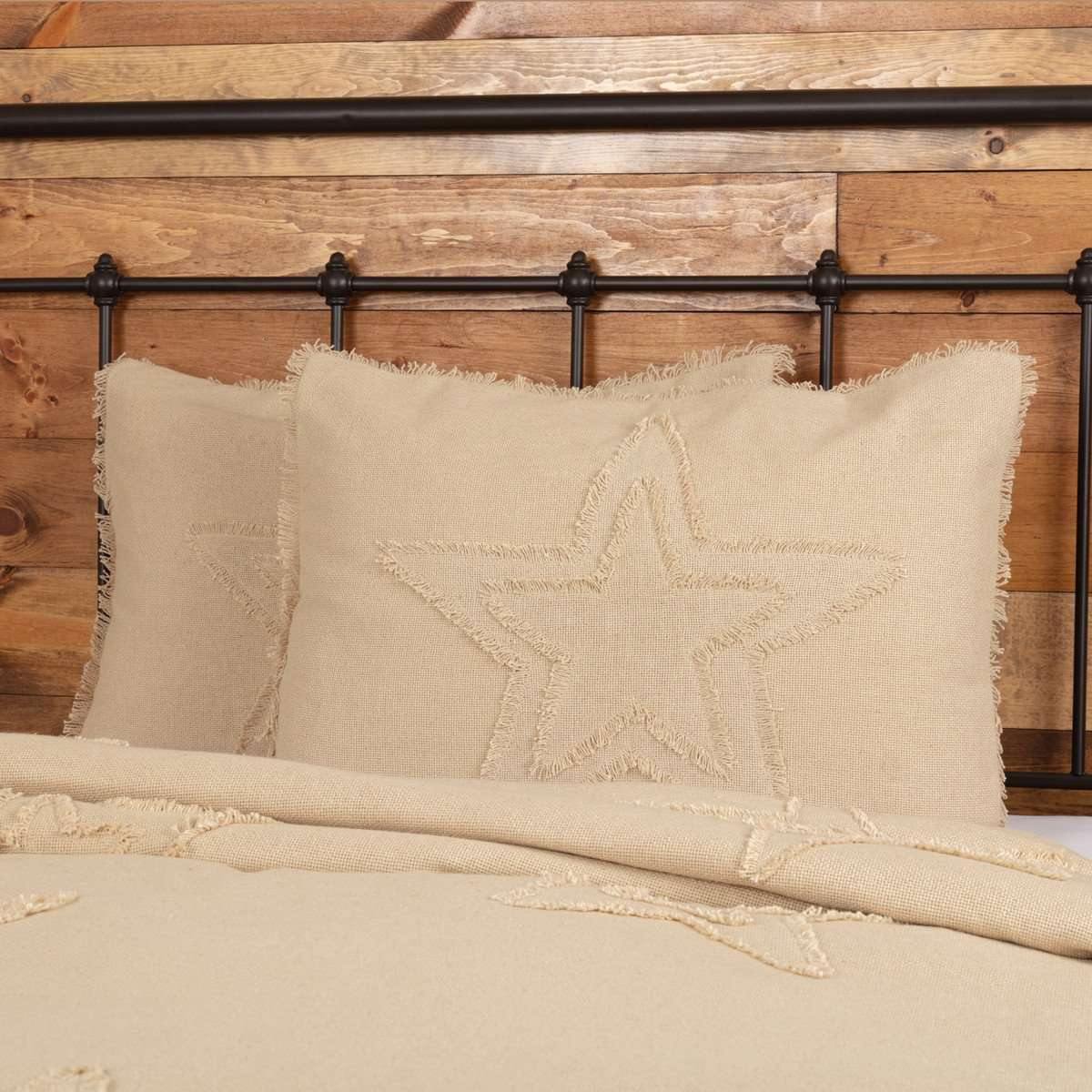 Burlap Vintage Star Standard Sham 21x27 VHC Brands - The Fox Decor