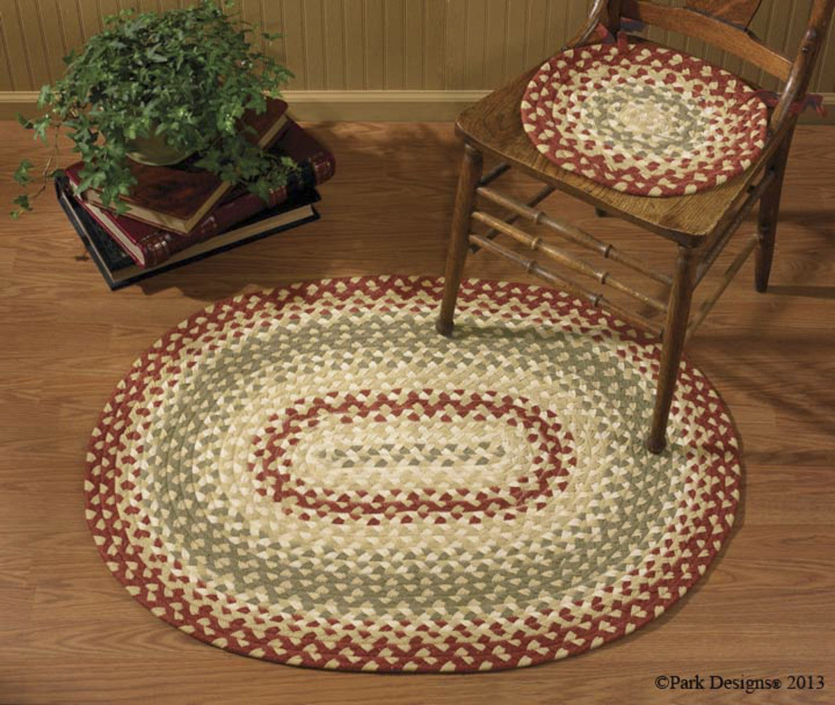 Mill Village Braided Oval Braided Rug - 2.6' x 3.5' (32"x42") Park Designs