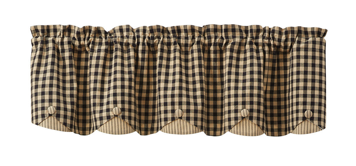 Berry Gingham Valance - Scalloped Park Designs