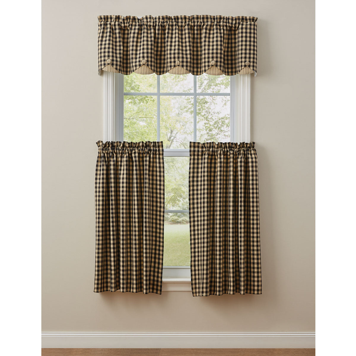 Berry Gingham Valance - Scalloped Park Designs