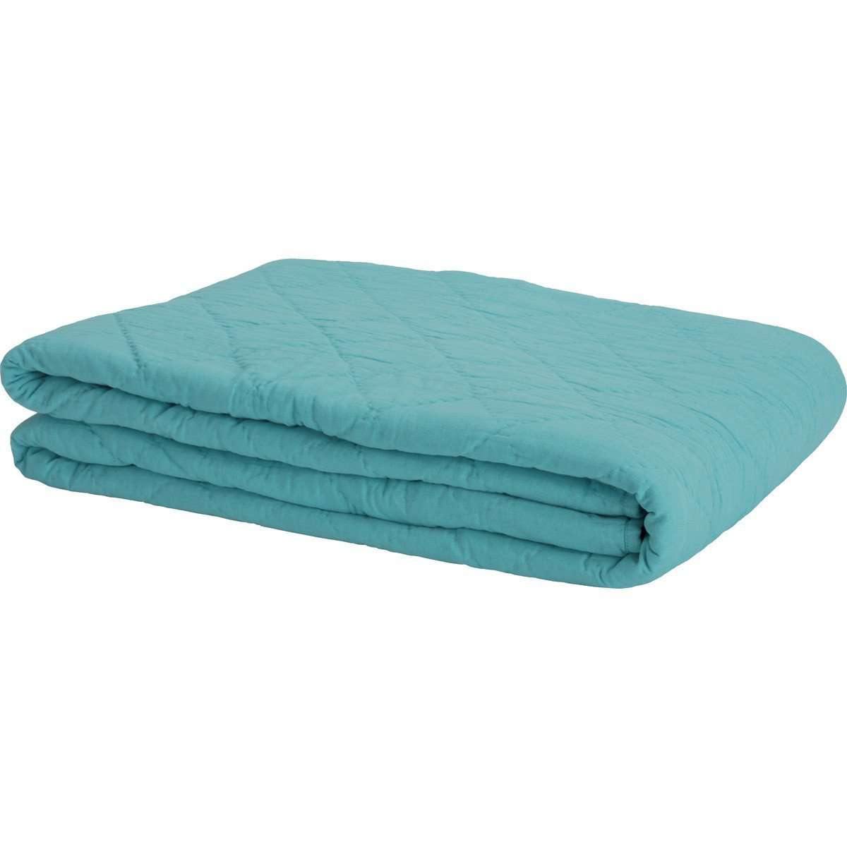 Pueblo Turquoise Queen Quilt 90Wx90L VHC Brands folded