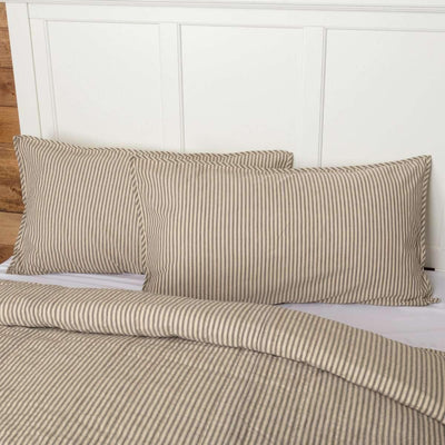 Sawyer Mill Charcoal Ticking Stripe King Sham 21x37 VHC Brands