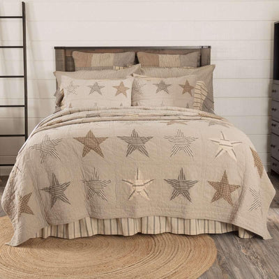 Sawyer Mill Star Charcoal Twin Quilt 68Wx86L VHC Brands