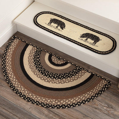 Sawyer Mill Charcoal Jute Braided Rug Half Circle 16.5