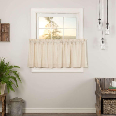 Simple Life Flax Natural Tier Curtain Set of 2 L24xW36