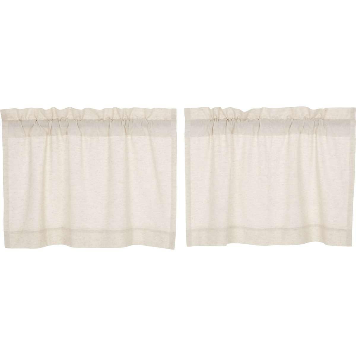 Simple Life Flax Natural Tier Curtain Set of 2 L24xW36 - The Fox Decor