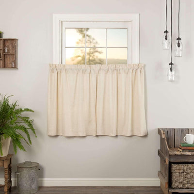Simple Life Flax Natural Tier Curtain Set of 2 L36xW36