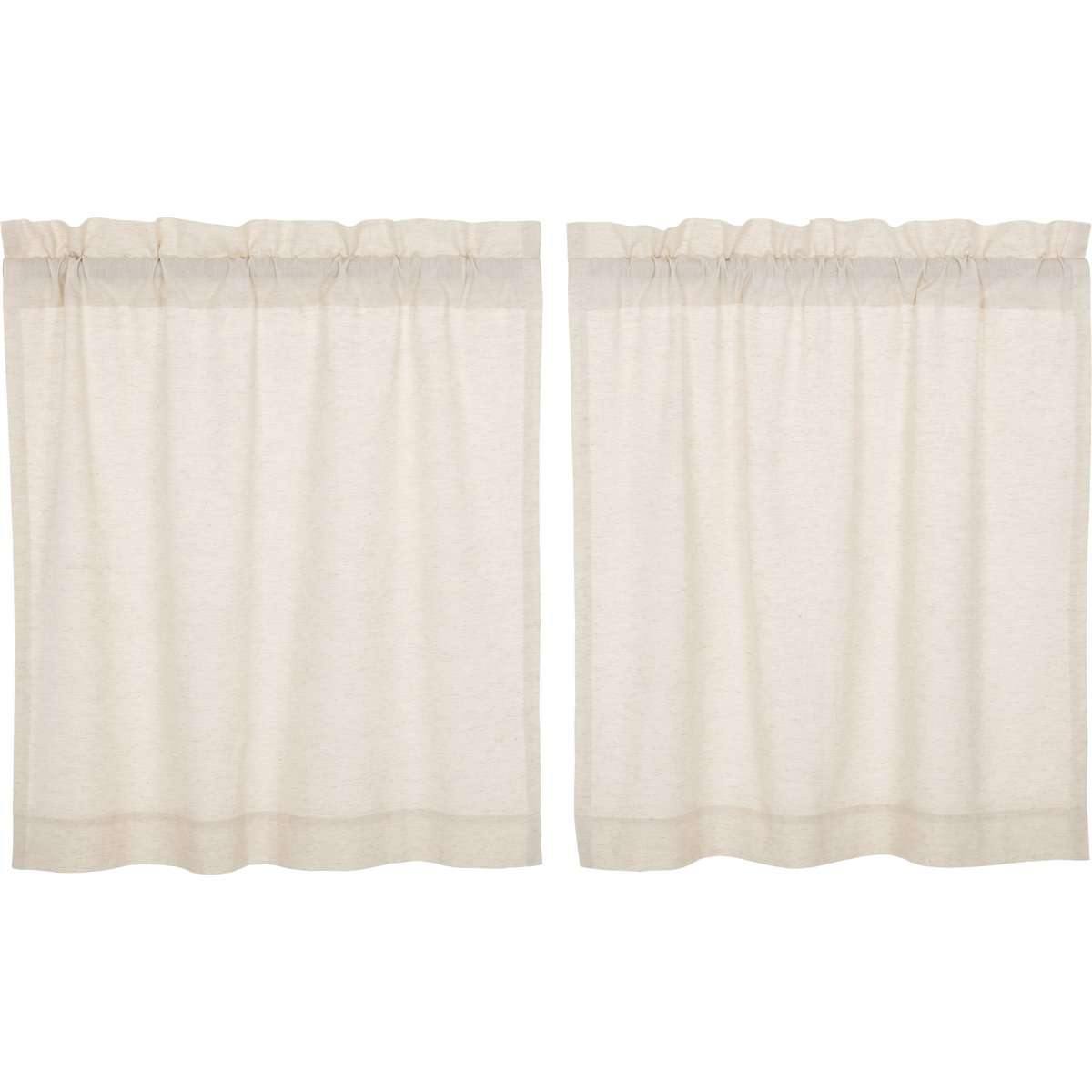 Simple Life Flax Natural Tier Curtain Set of 2 L36xW36 - The Fox Decor