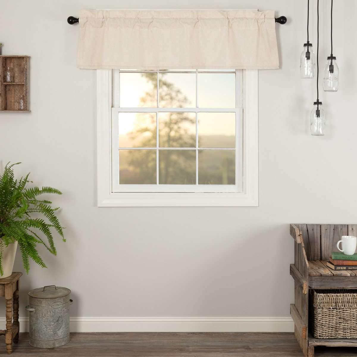 Simple Life Flax Natural Valance Curtain 16x60 VHC Brands - The Fox Decor