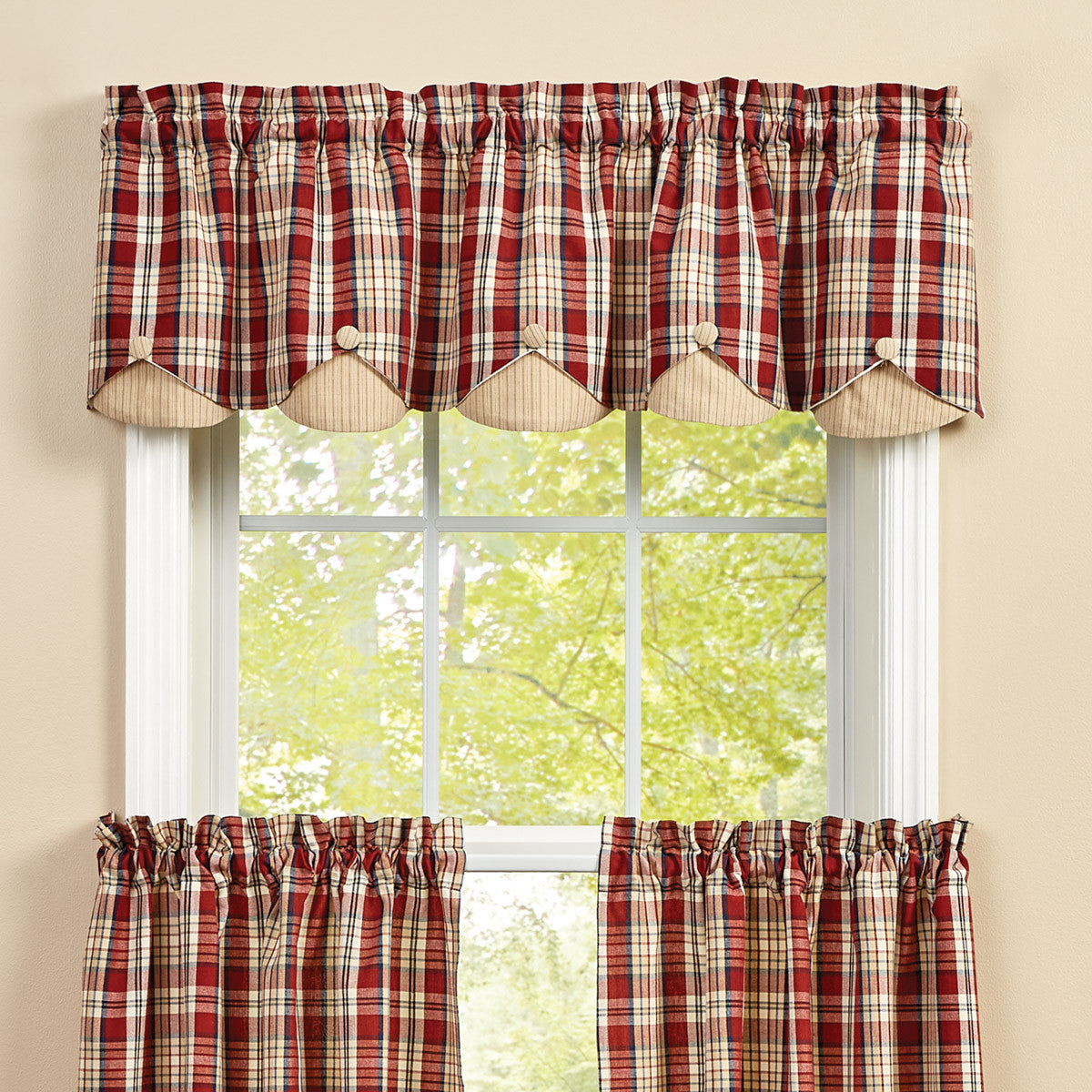 Gemstone Lined Scalloped Valance 15" L - Park designs