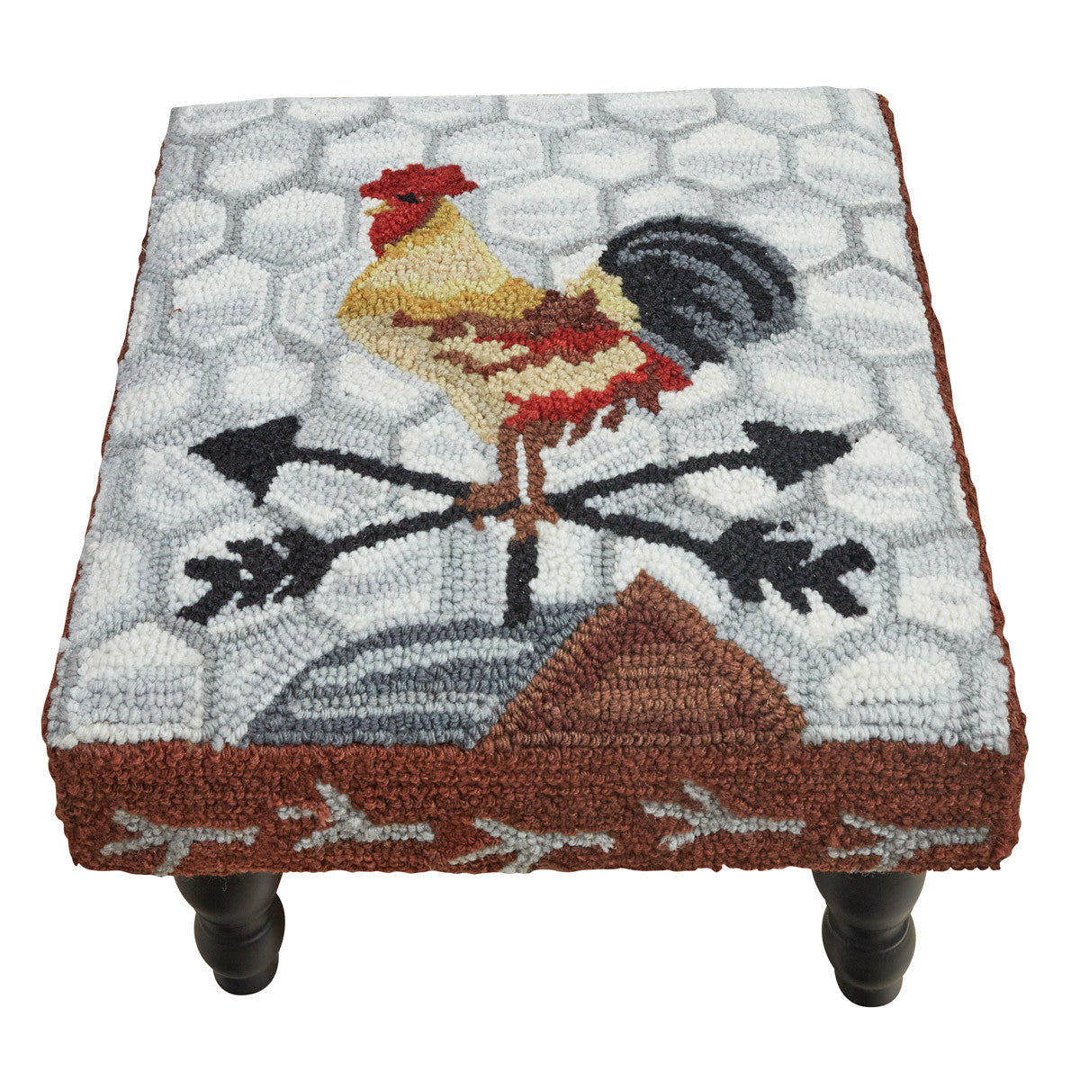 Break Of Day Rooster Hooked Stool - Park Designs
