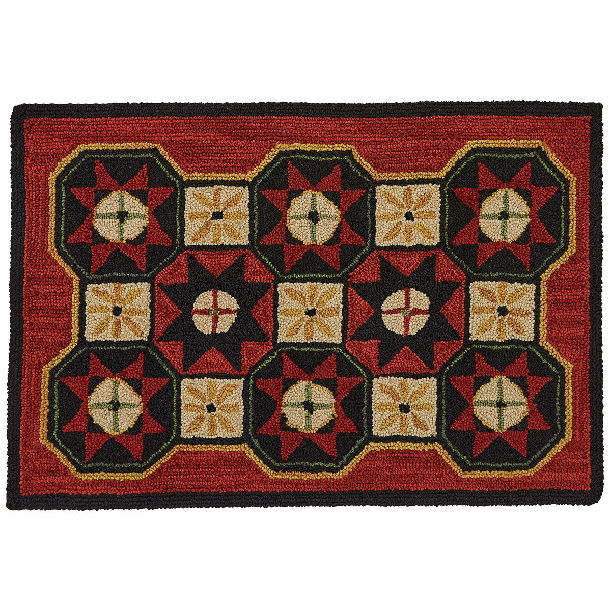 Folk Star Hooked Rug 2 x 3 - Park Designs