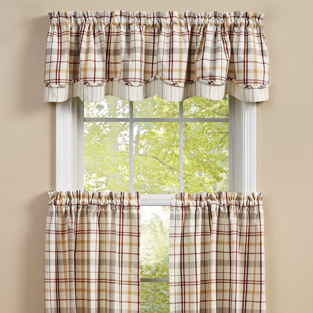 Kingswood Lined Layered Valance 16" L Park Designs