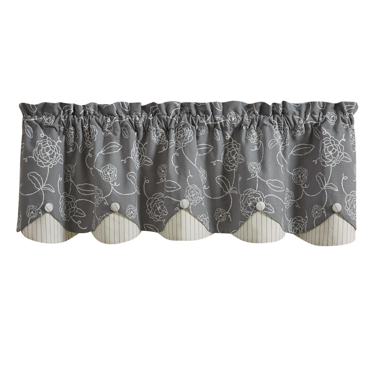 Garden Path Valance - Lined Scalloped Park Designs