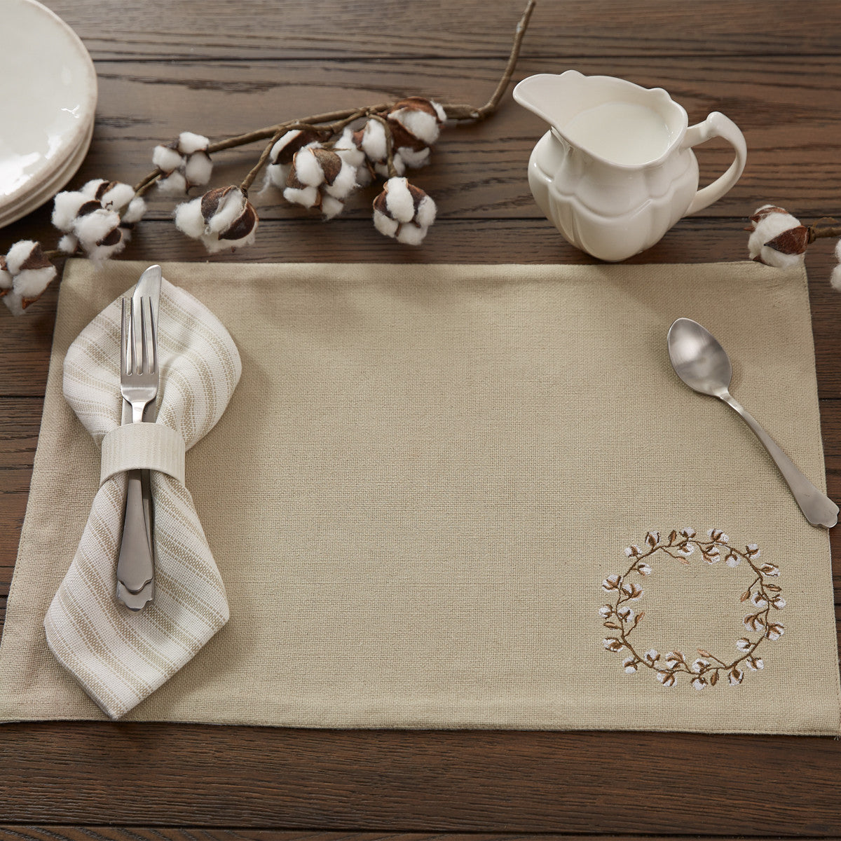 Cotton Wreath Placemats - Set Of 6 Park Designs