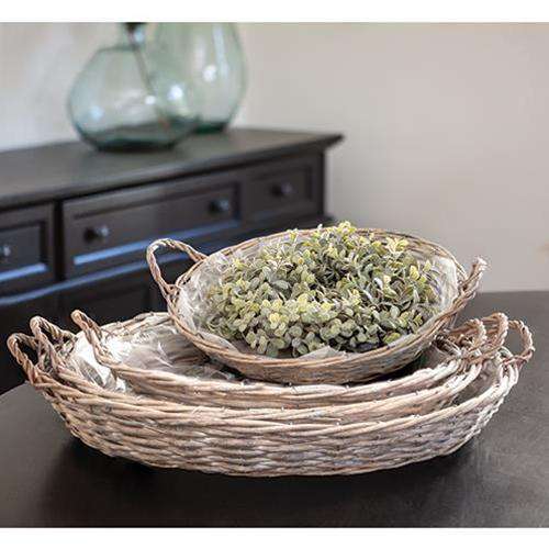 4/Set Gray Willow Round Baskets Baskets CWI+ 