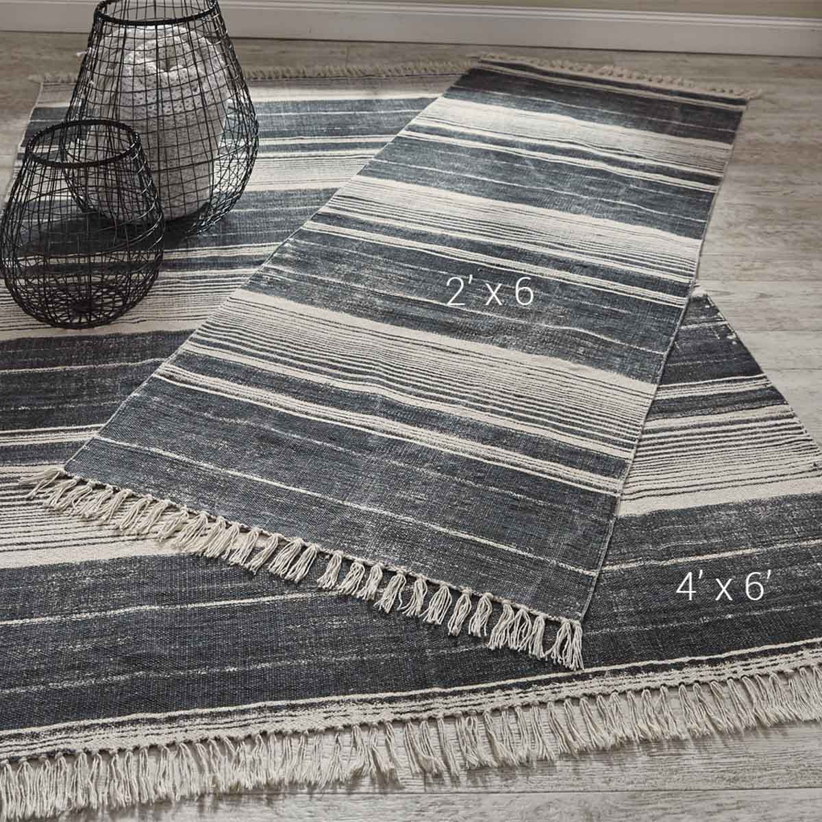 Paintbrush Stripe Rug - Slate - 4' x 6' Park Designs