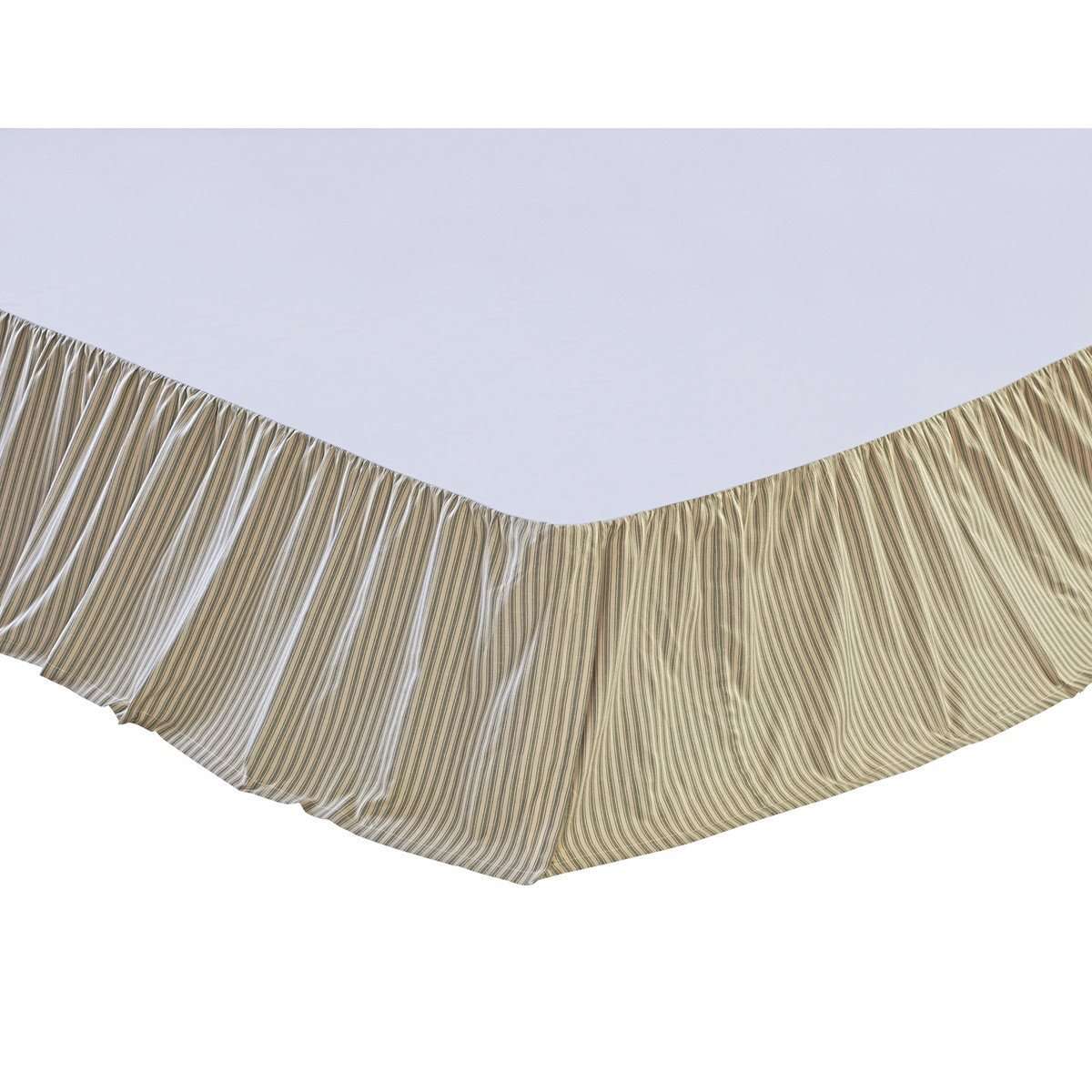 Prairie Winds Green Ticking Stripe Bed Skirts VHC Brands - The Fox Decor