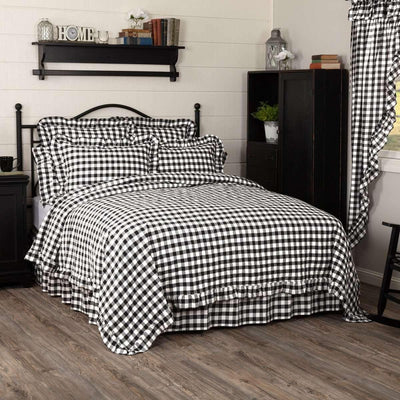Annie Buffalo Black Check Ruffled Quilt Coverlet VHC Brands
