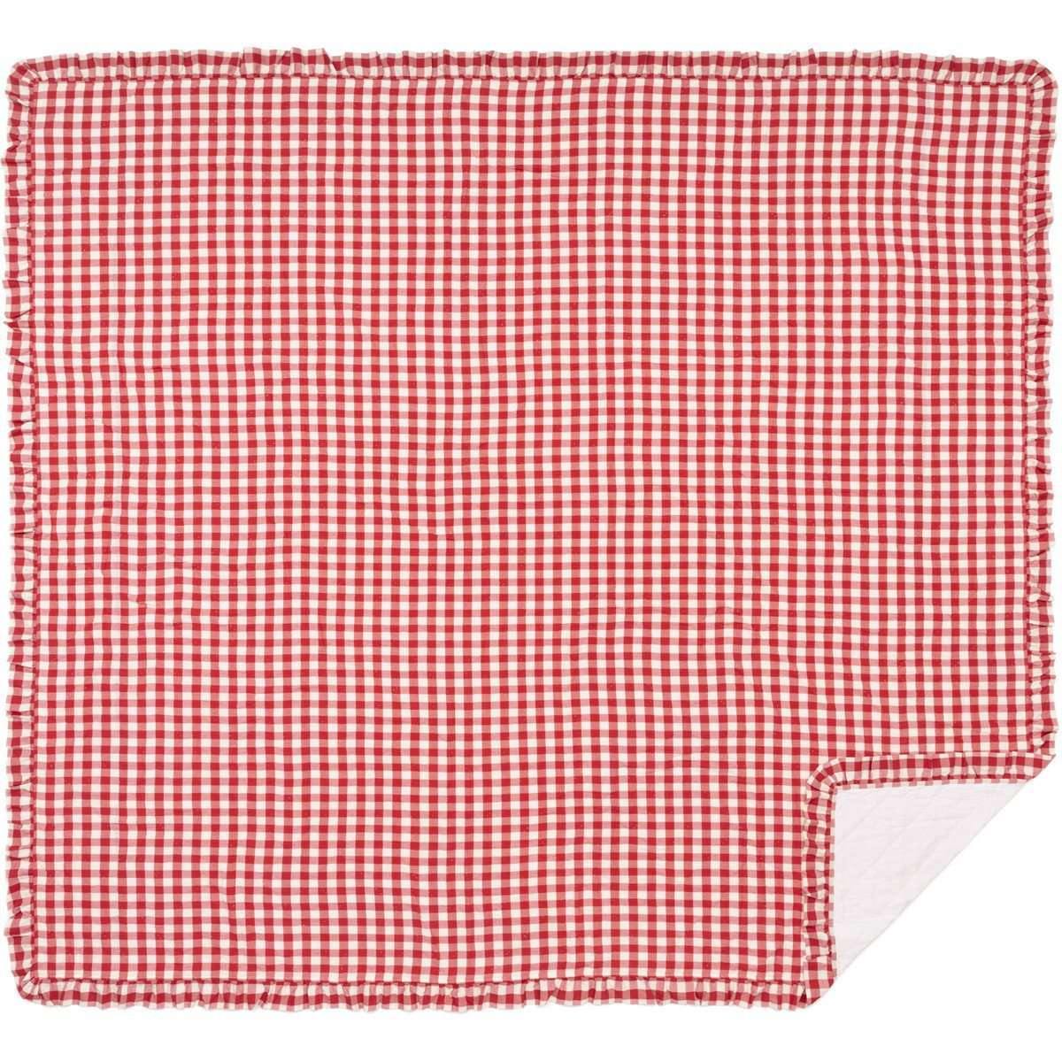 Annie Buffalo Red Check Ruffled Quilt Coverlet VHC Brands - The Fox Decor