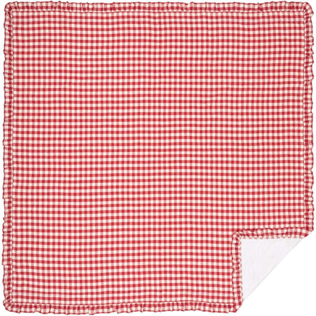 Annie Buffalo Red Check Ruffled Quilt Coverlet VHC Brands - The Fox Decor