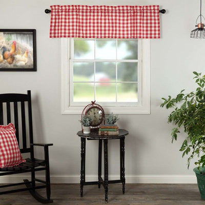 Annie Buffalo Check Valance Curtain Black, Grey, Red, Tan