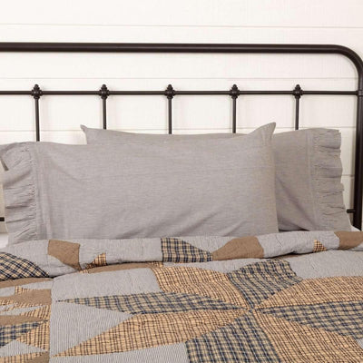 Dakota Star Farmhouse Blue Ticking Stripe King Pillow Case Set of 2 21x40 VHC Brands