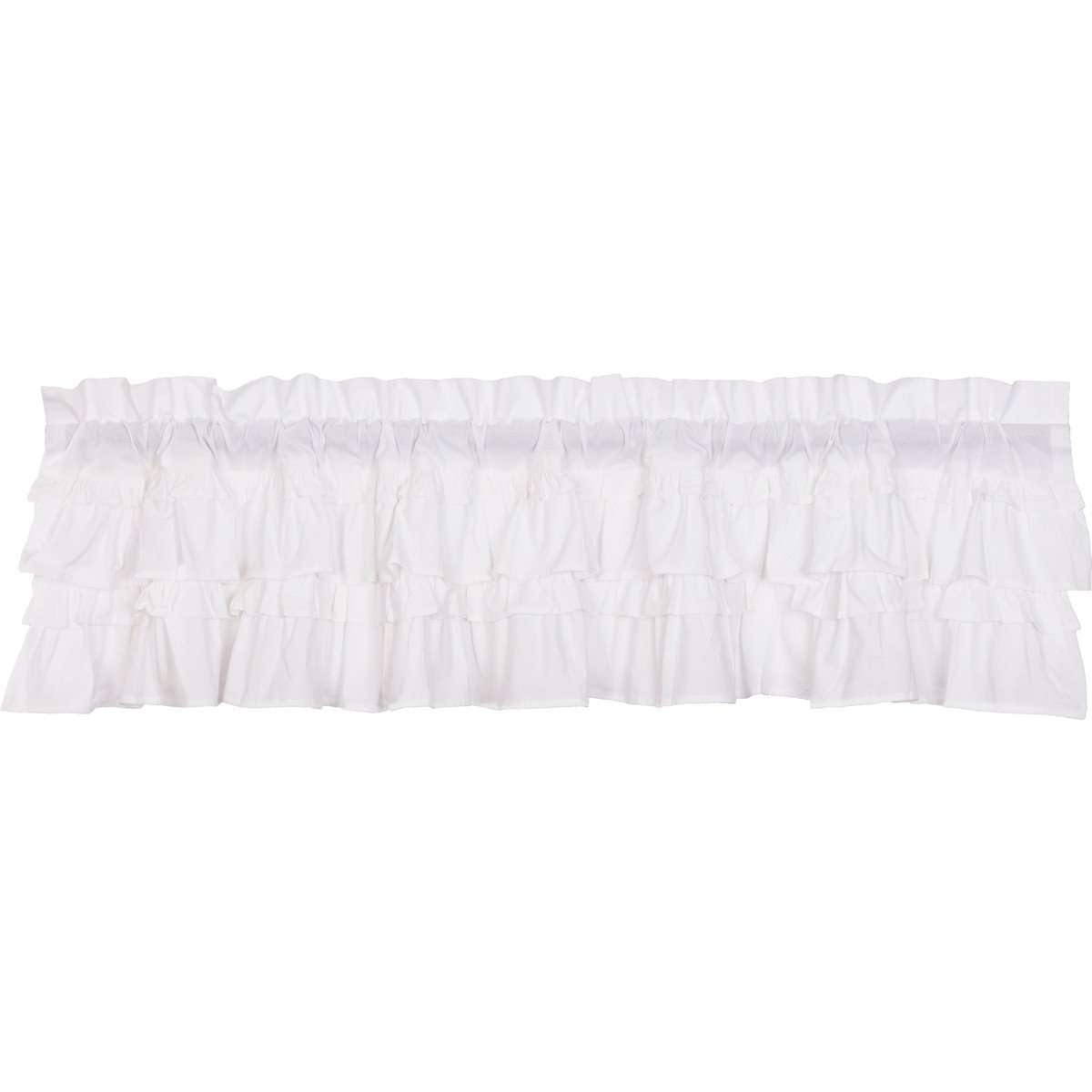 Muslin Ruffled Bleached White Valance Curtain 16x72 VHC Brands - The Fox Decor