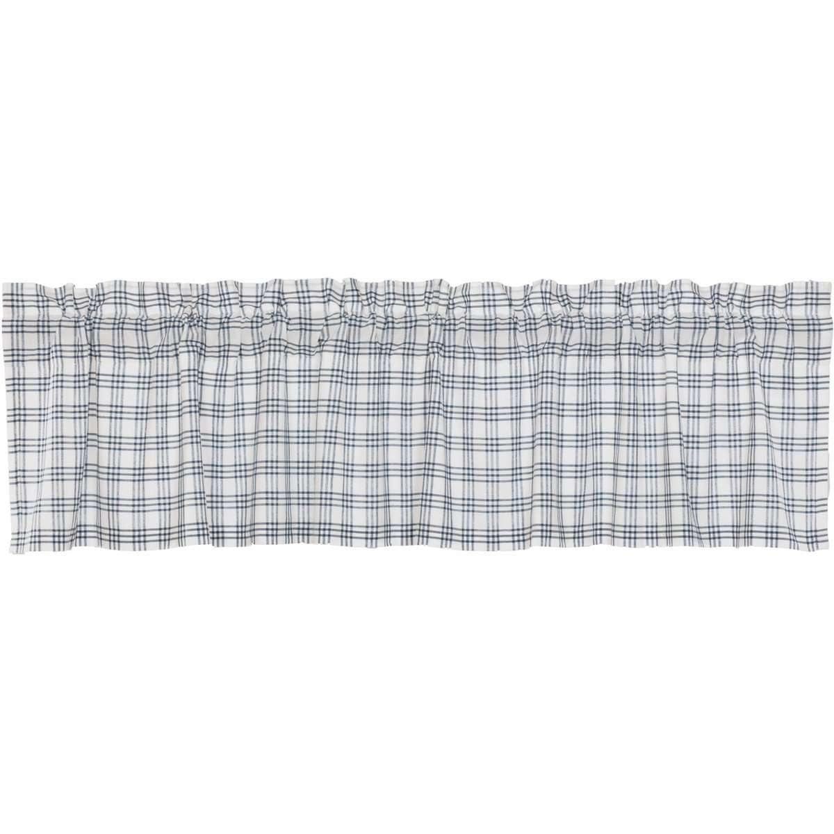 Sawyer Mill Blue Plaid Valance Curtain 16x72 VHC Brands - The Fox Decor